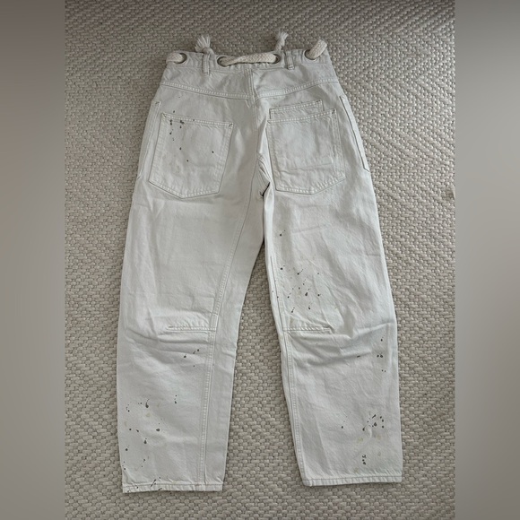 Free People Cream Cargo Pants with Patch Details - Picture 2 of 2